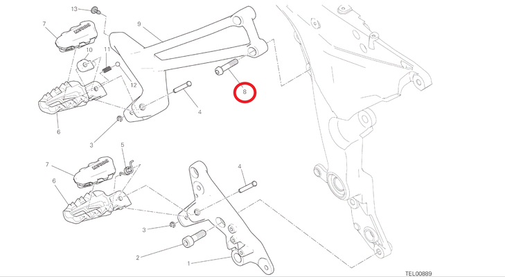FotoKit passenger footrest support screws M8x35